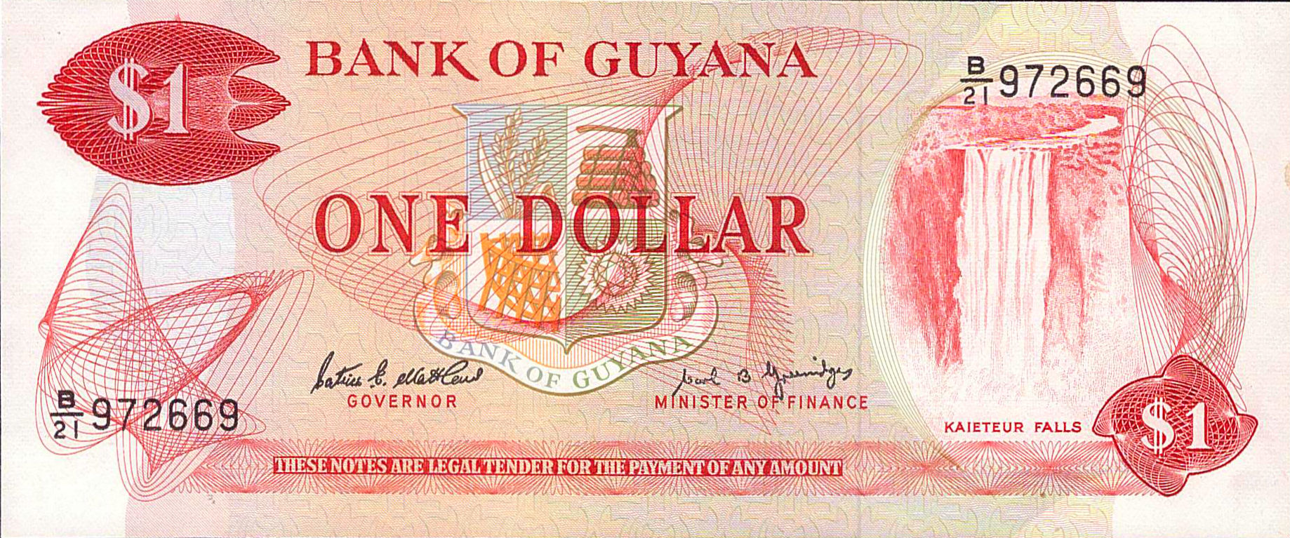 Guyana 1 1966 UNC P-21/f